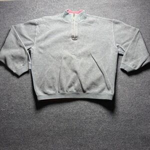 Tommy Bahama Quarter Zip Pullover Coastal Casual Mens Large Grey